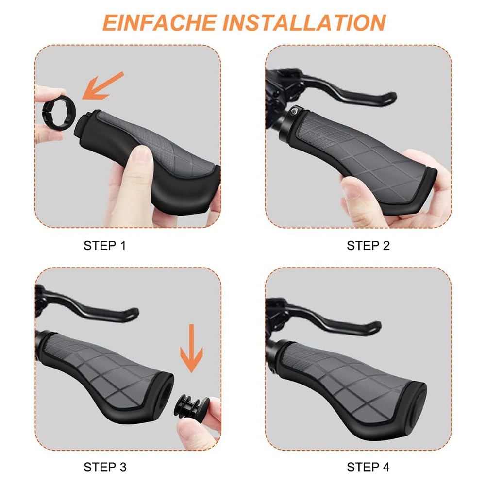 Poignées De Vélo Ergonomiques - Guidons Confort Cuir & Aluminium Pour VTT & Vélo électrique Poignées Vélo Antidérapantes 22.2mm Poignées De Vélo Ergonomiques - Guidons Confort Cuir & Aluminium Pour VTT & Vélo électrique Poignées Vélo Antidérapantes 22.2mm
