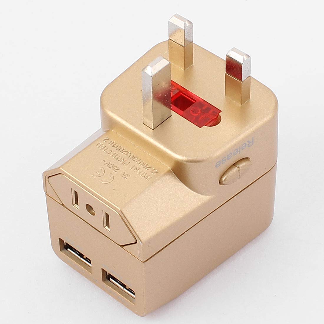 Aexit AC 100V-240V U-_K p-lug 2 USB 5VDC 2100mA Uniwersalny adapter podróżny U-konwerter Gniazdo wtyczki(AС 100 ν-240 ν A_U UE U-_K U-S 2 U-S-B 5VDC 2100mA Adaptateur De Voyage Universel Sortie Conver