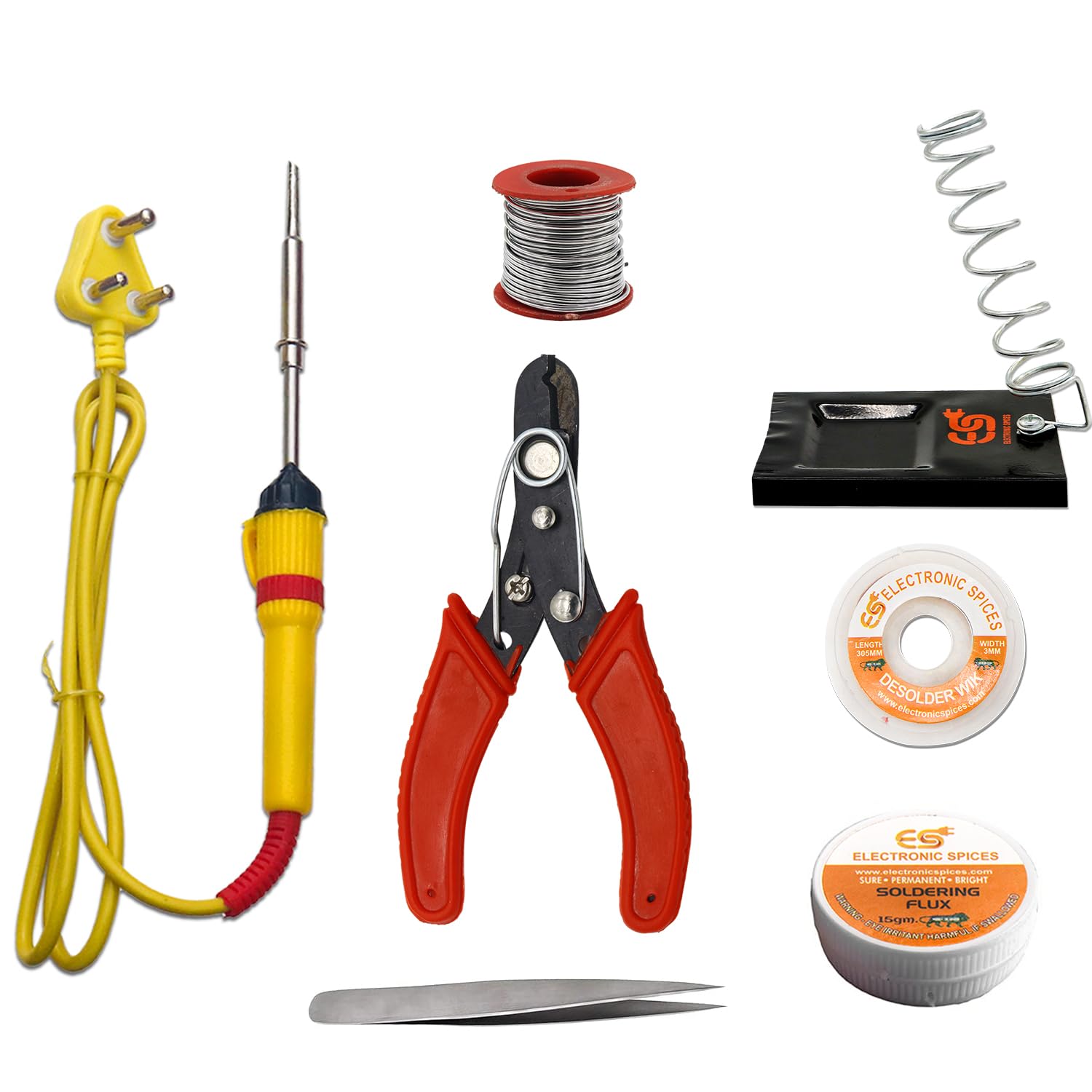 Electronic Spices Combo of 25 watt Soldering Iron Starter kit (7-in-1)