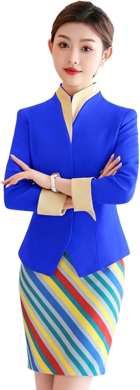 Women's Spring Tapered Waist Uniform Suit Set Office Workwear