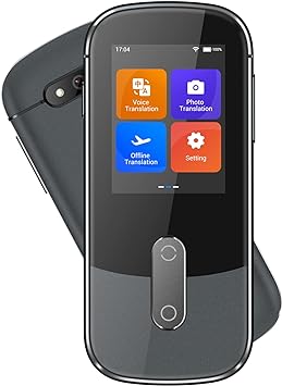 Anfier Dispositivo traductor de voz de idiomas sin conexión W09 PRO para 144 idiomas y acentos, traducción de fotos, no se necesita Internet WiFi para viajes y negocios, W09 gris