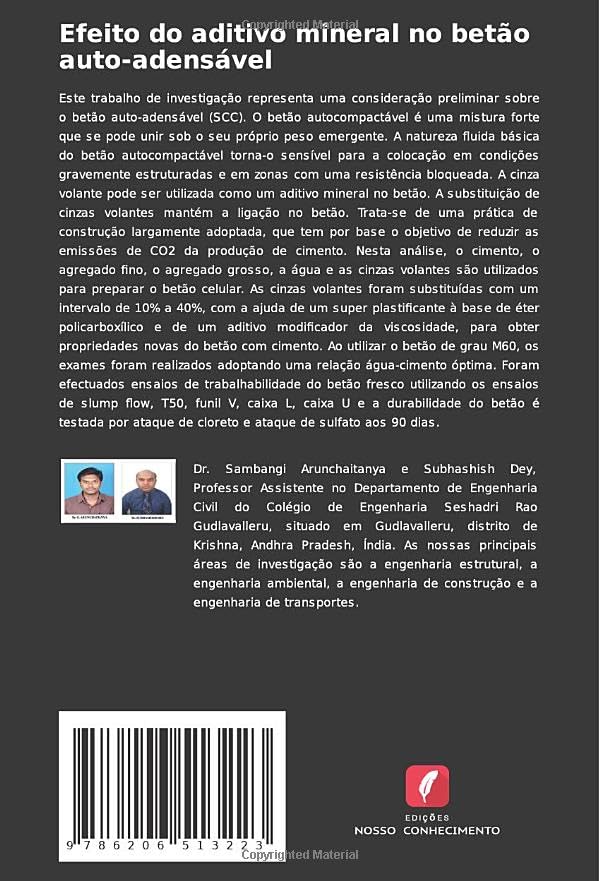 Miniatura 2 de Efeito do aditivo mineral no betão auto-adensável Aplicações do mineral Admixure no betão auto-adensável (Portuguese Edition)