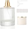 1 Pack Empty Perfume Spray Bottles, 50ML Ribbed Glass Atomizer Spray Bottle for Men and Women, Travel Refillable Perfume Atomizer for Sample Dispenser and Home Decor, White Cap