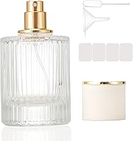ZHENGYAOYANG 50ml Ribbed Glass Perfume Spray Bottle - Leak-Proof Travel Atomizer, Refillable for Men Women, Customizable White Cap