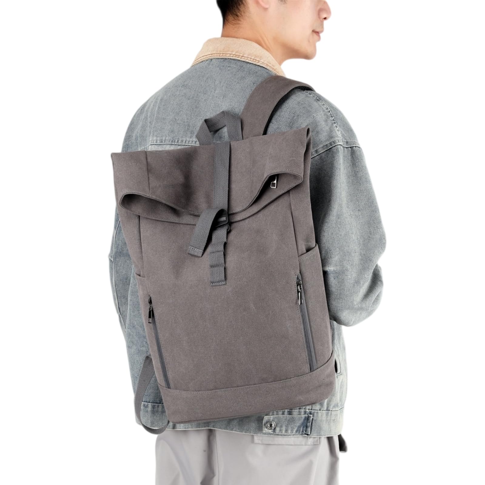 Zaino in Tela da Uomo Grande capacità Borsa per Computer Portatile Pendola