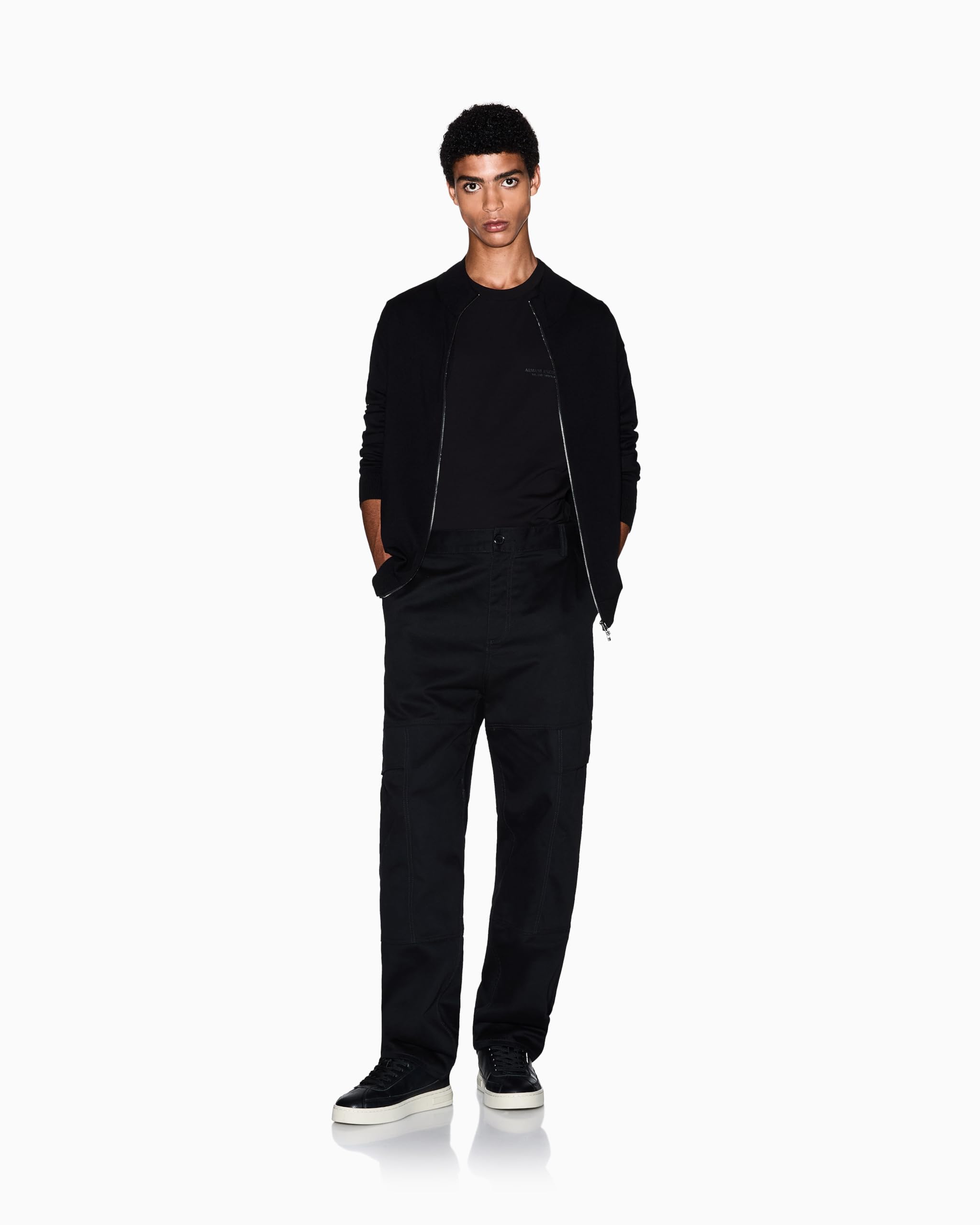 Armani Exchange Essential, Long Sleeve Zip Closure Maglione Cardigan Uomo (Pacco da 1)