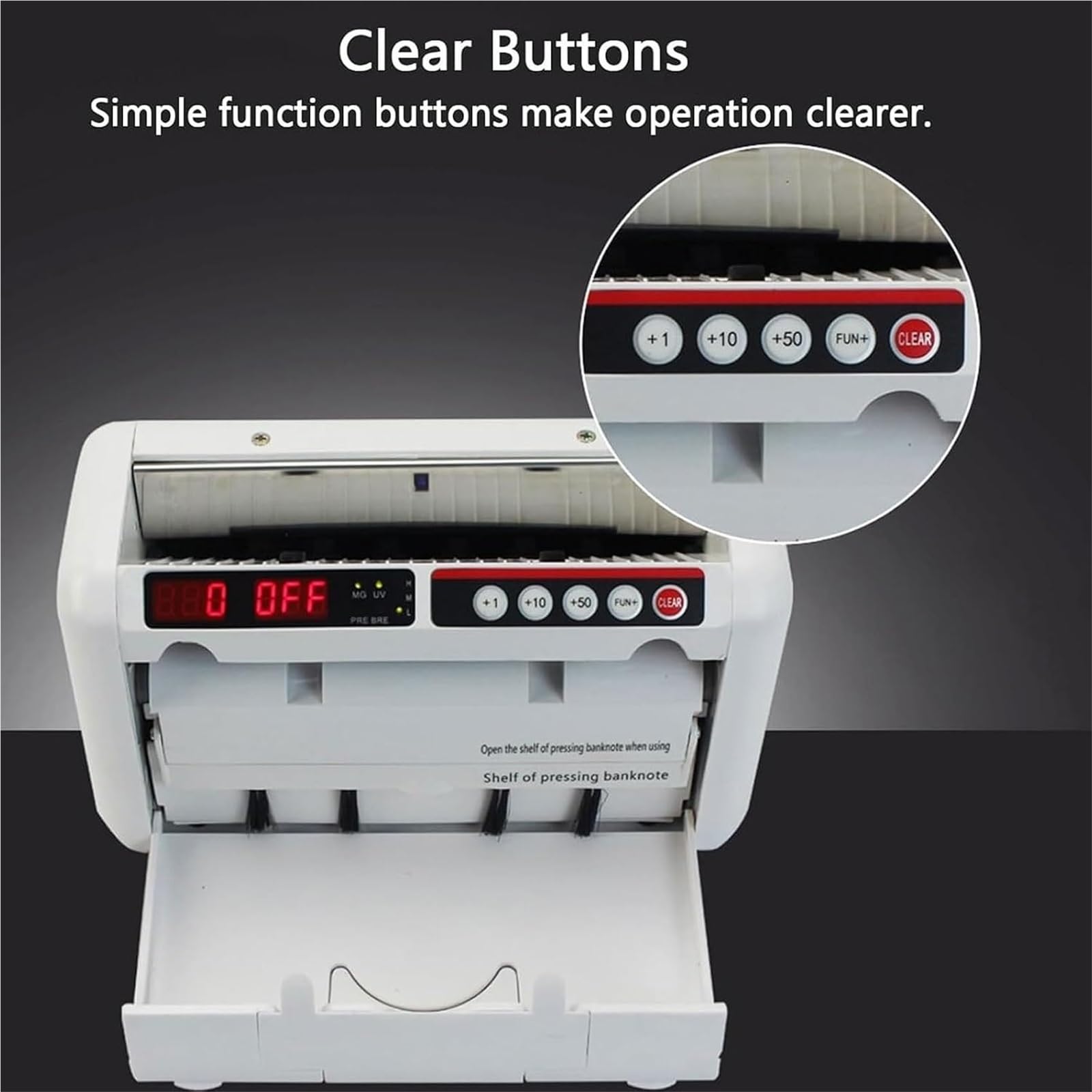 Contador de billetes portátil recargable, con detección de MG y pantallas LED, for llevar a cualquier lugar con una mochila, for pequeñas empresas, oficinas en el hogar y venta al por menor