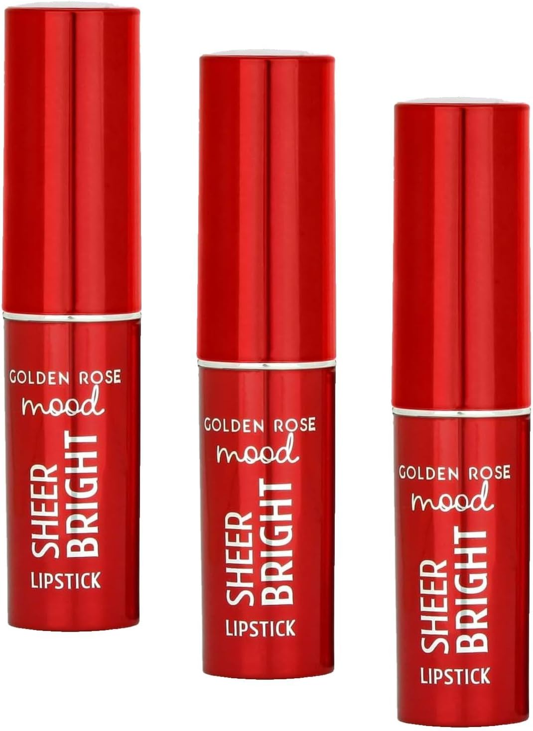 Golden Rose Mood Sheer Bright Lipstick No:108 Rosy Plum - Parlak Ruj (3 paketi)