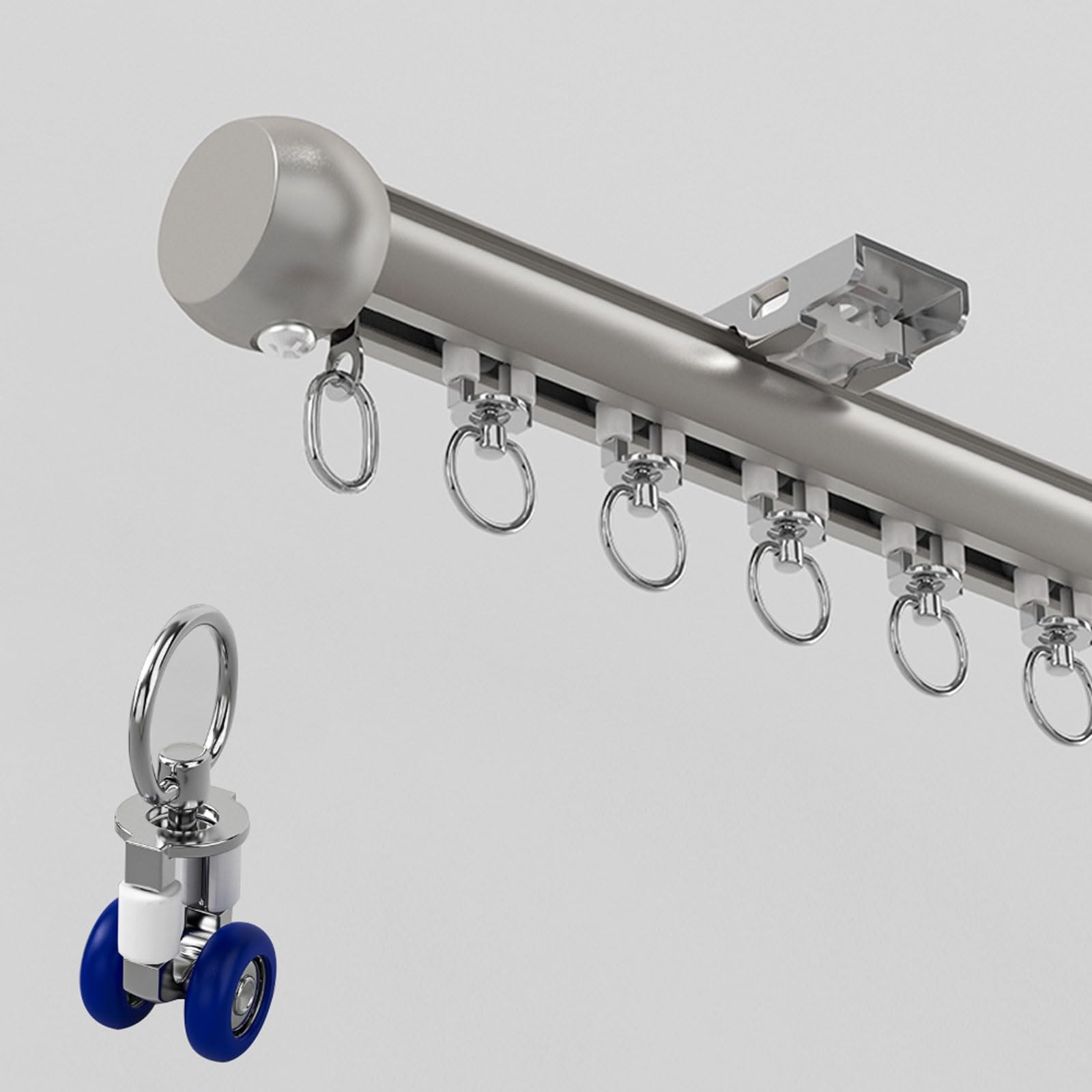 Rail de rideau anti bruit 4m en aluminium pour séparer une pièce facilement