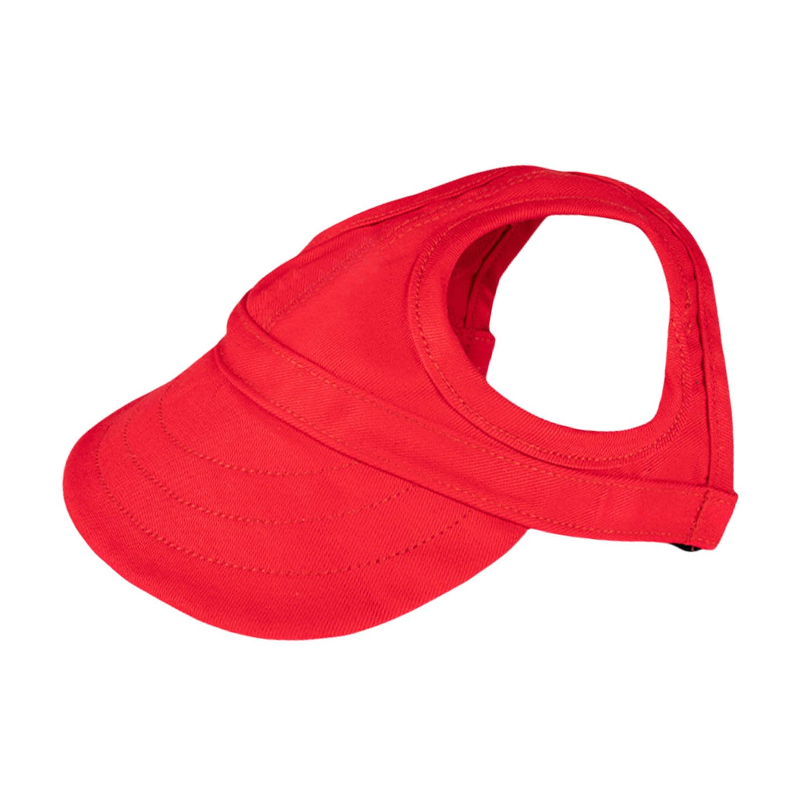 1 berretto da baseball per cani, cappello estivo da spiaggia con visiera, con fori per le orecchie, visiera regolabile per cani di taglia piccola, media e grande (rosso solido, XL)