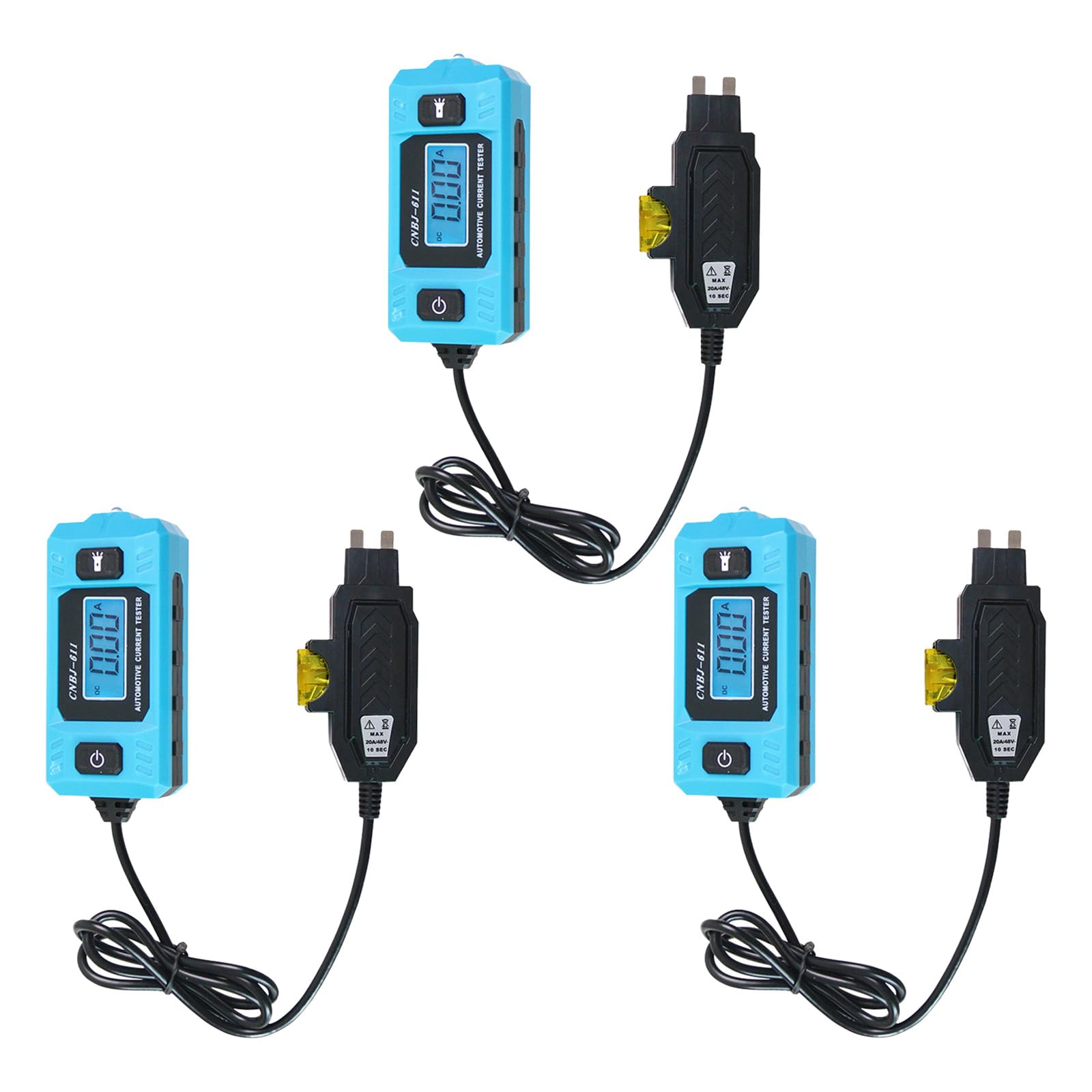 0.01-19.99A Strumento diagnostico per sistemi elettrici 12 / 24V Rilevatore tester corrente per auto 2/3 Analizzatori circuito fusibili automobilistici Curr Meter