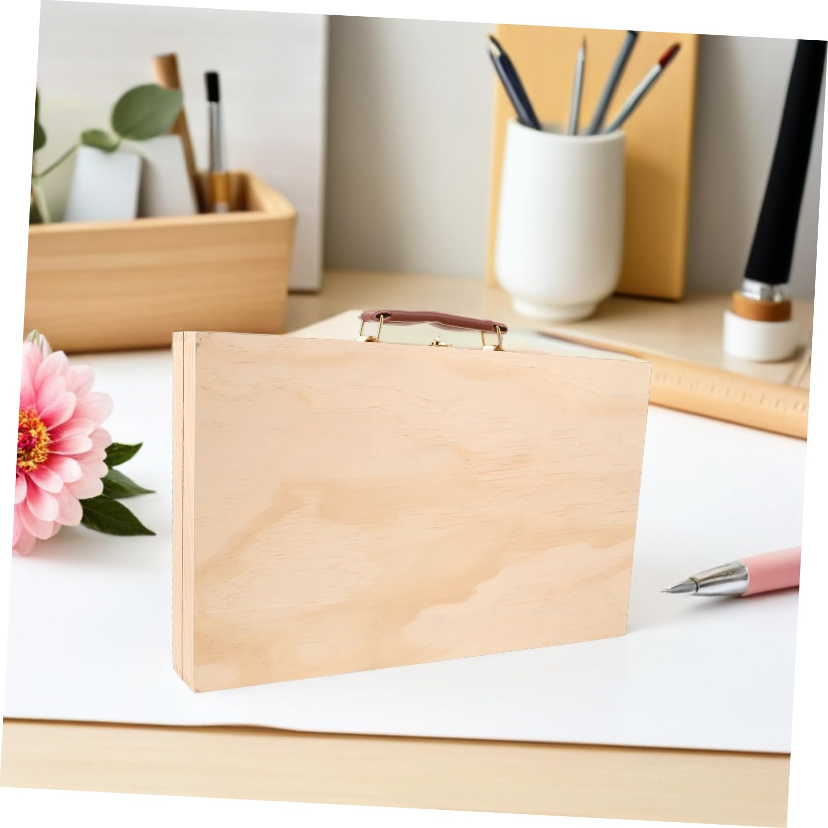 SHINEOFI 2stücke Holz Aufbewahrungsbox Tragbar für Künstlerbedarf Malutensilien Ölmalerei im Freien und Atelier Werkzeugkoffer Farbkasten Organizer Behälter Malerwerkzeuge Speziell für Küns