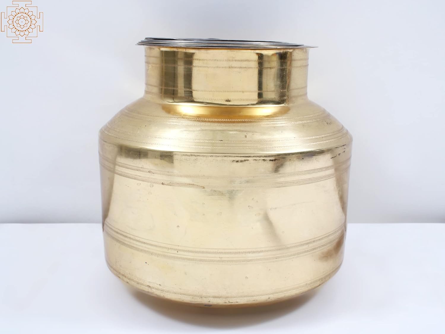 Brass Cooking Pots with kalash Set (Set Of Six) - BRASS