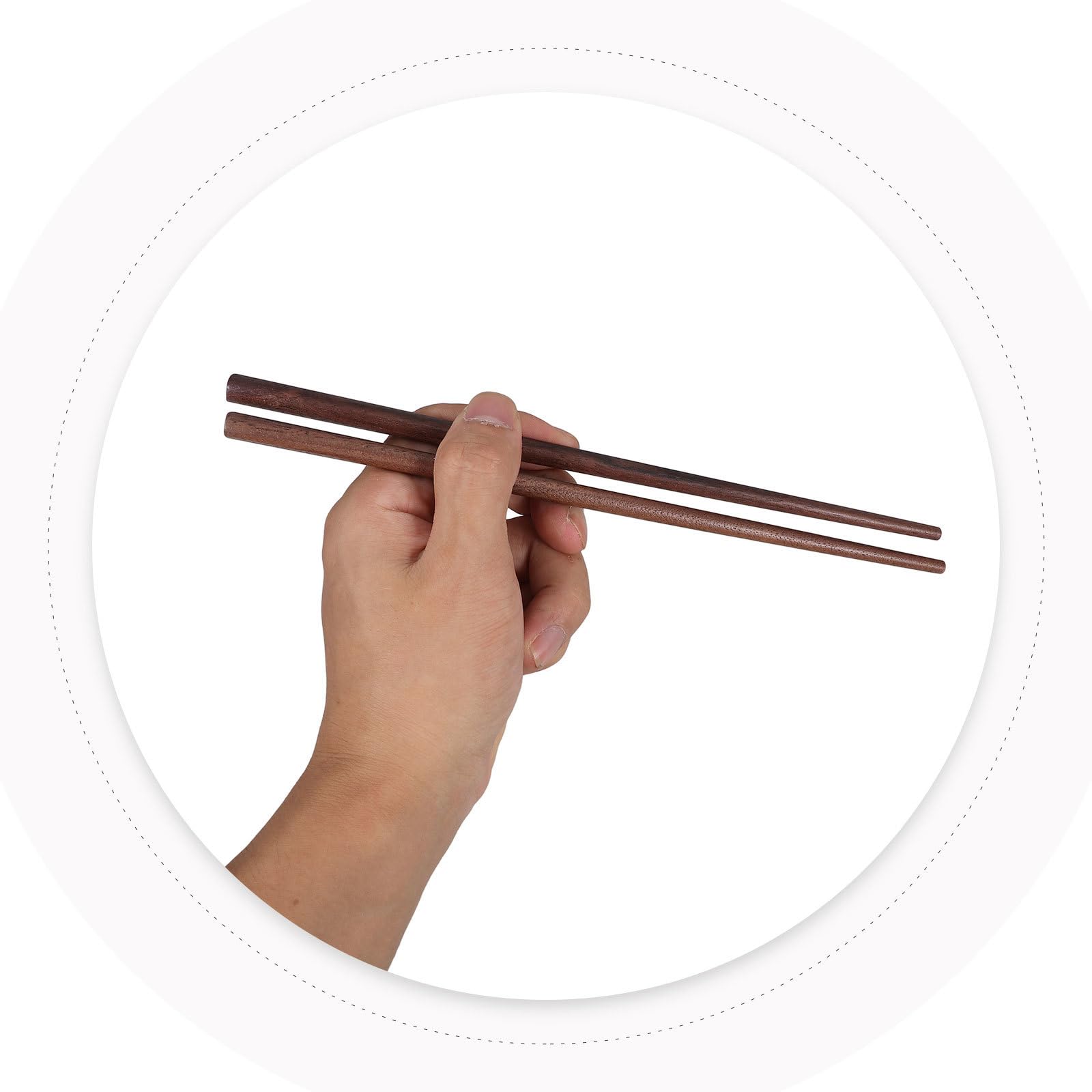 Bacchette Cinesi Riutilizzabili in Legno di Noce Nero, 2 Set