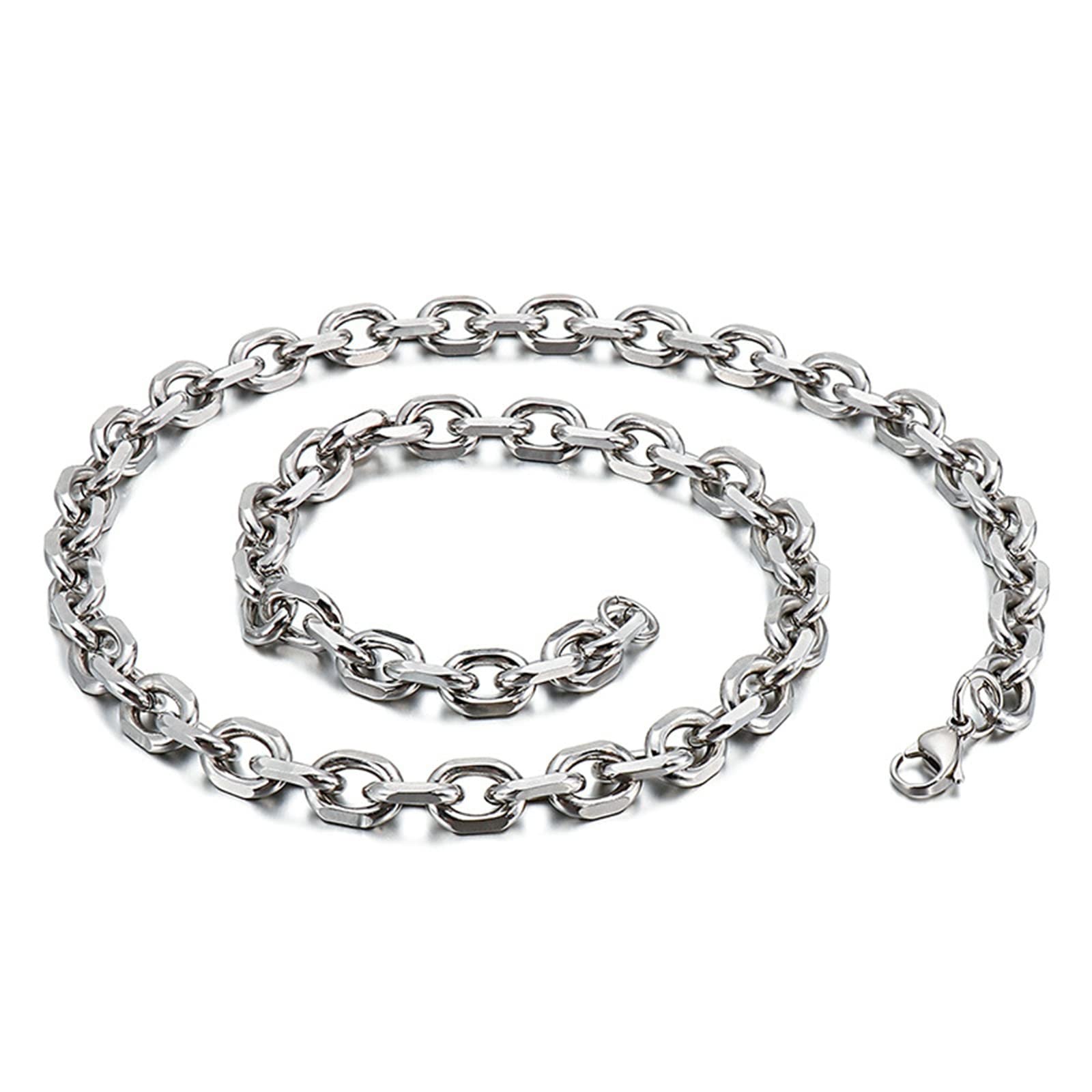 ANAZOZLink Chain Unisex Necklace, Stainless Steel Chain Link Necklaces for Men 45CM-71CM