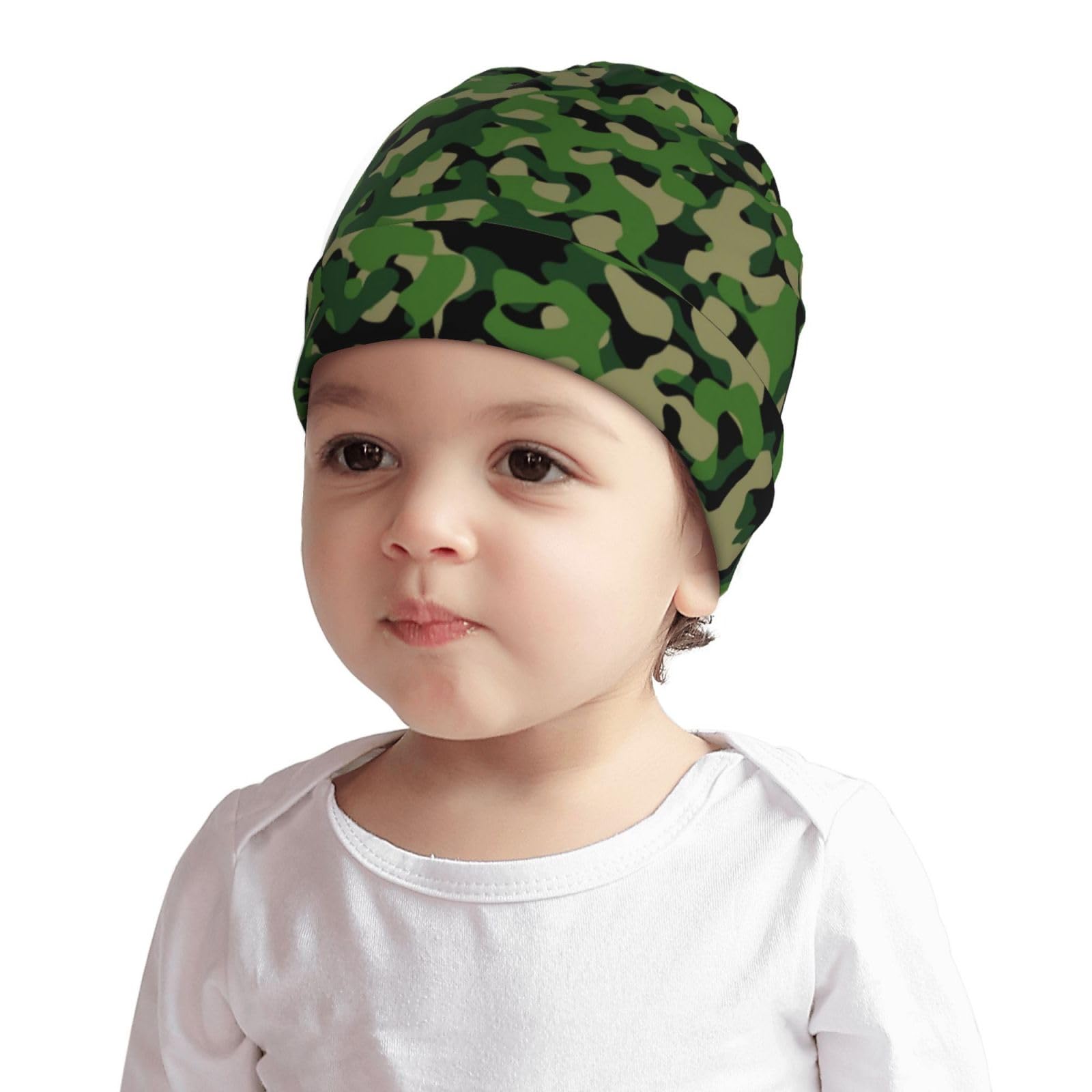 Rqzwdq Fashion Camo Pattern Kids Beanie Hats Warm Knit Beanie Cap Skull Caps Gifts Decor for Boys Girls