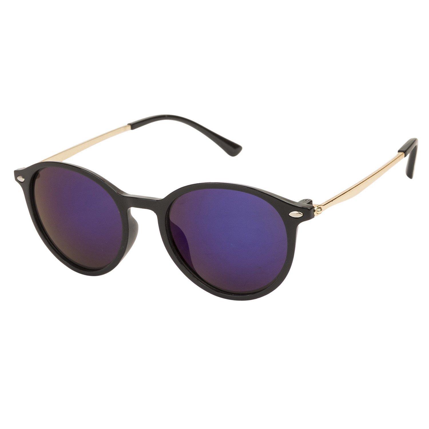 Parker Oval Shape Black-Blue Mirrored UV Protection Sunglasses For Men & Women [MA-302-S2 ]-image-1
