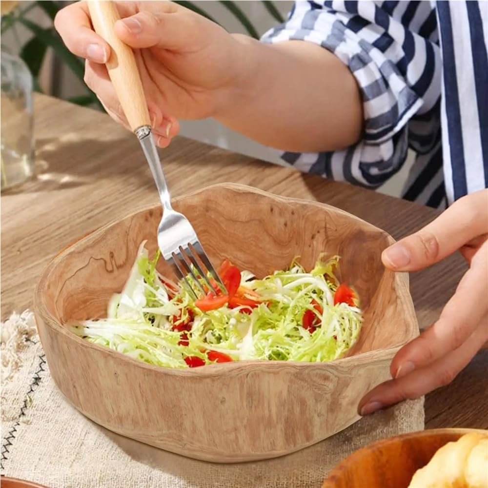 Fruitero de madera, Ensalada de madera y cuencos fruta estilo del cortijo for la pieza central presentación comida