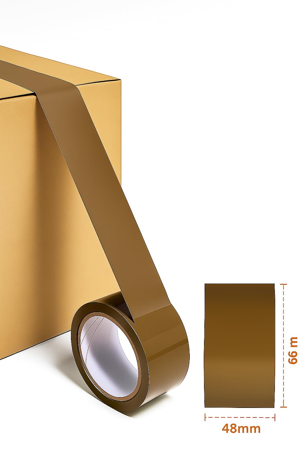 NOCEL Nastro adesivo per imballaggio marrone. Nastro di imballaggio per scatole di cartone, spedizioni e traslochi, 66 m x 48 mm. Nastro da imballaggio multiuso. Nastro adesivo marrone polipropilene