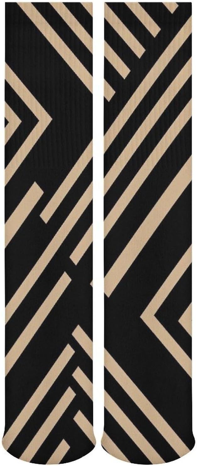 5-Pack Knee High Socks, 15.7 Inch Breathable Casual Socks Light Beige Style Stockings for Men Women