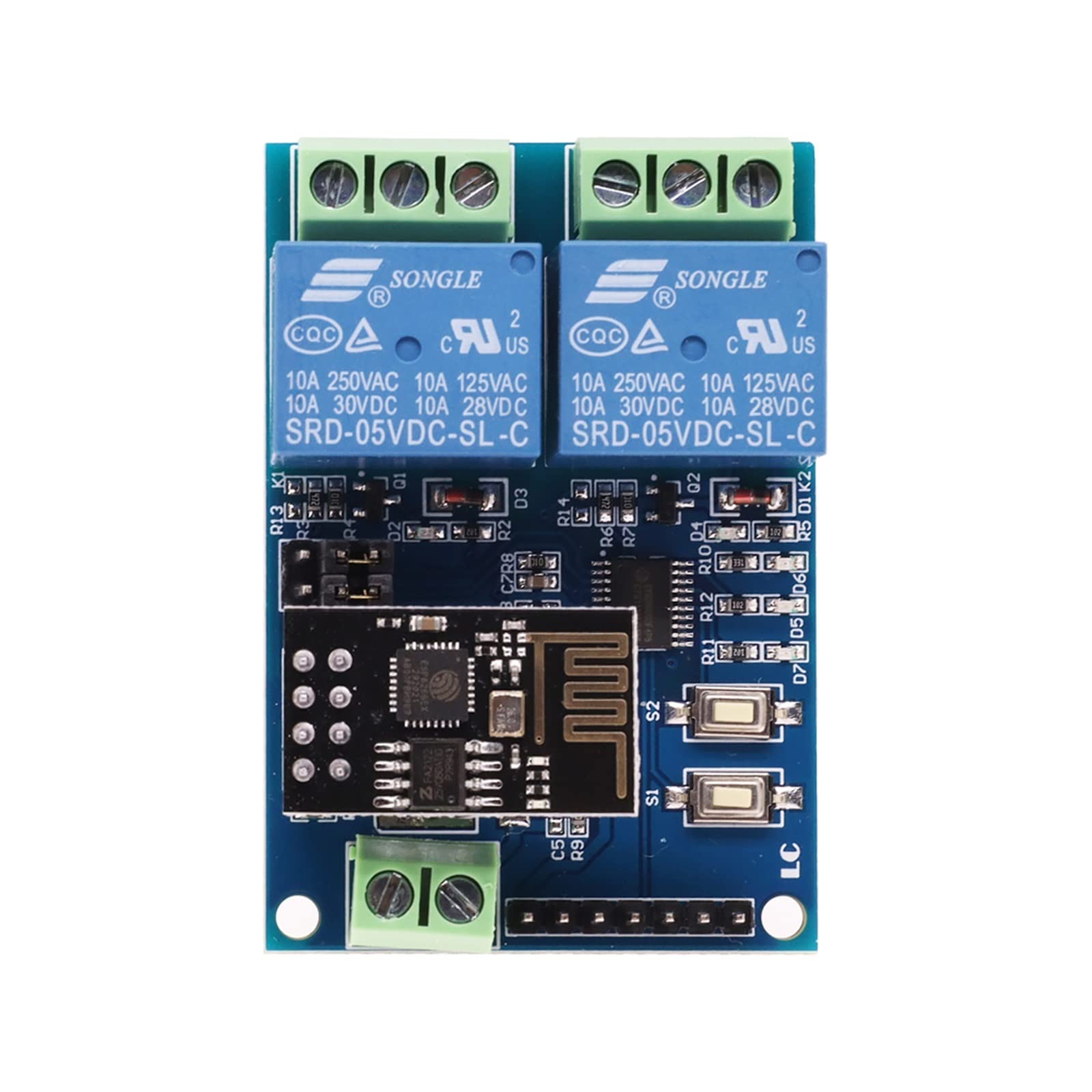 5V ESP8266 ESP-01 Modulo relè WiFi a 1 Canale ESP-01S Modulo relè a 2 Vie for IOT Smart Home, Casa Intelligente Interruttore di Controllo Remoto App del Telefono(1 Way)