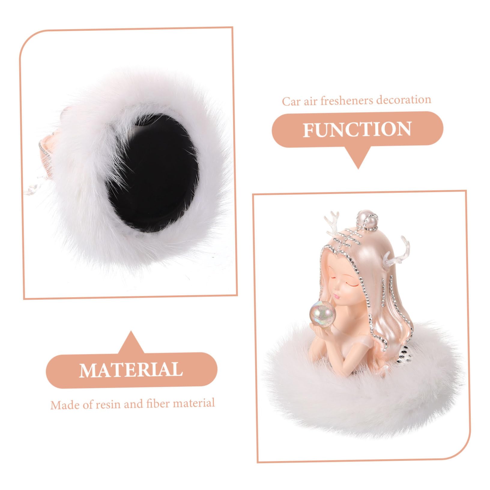 PRETYZOOM Aromatherapie Auto Ornament mit Passendem Sockel Engel aus Kunstharz und Faser für Innenraum Dekoration mit Angenehmem Duft