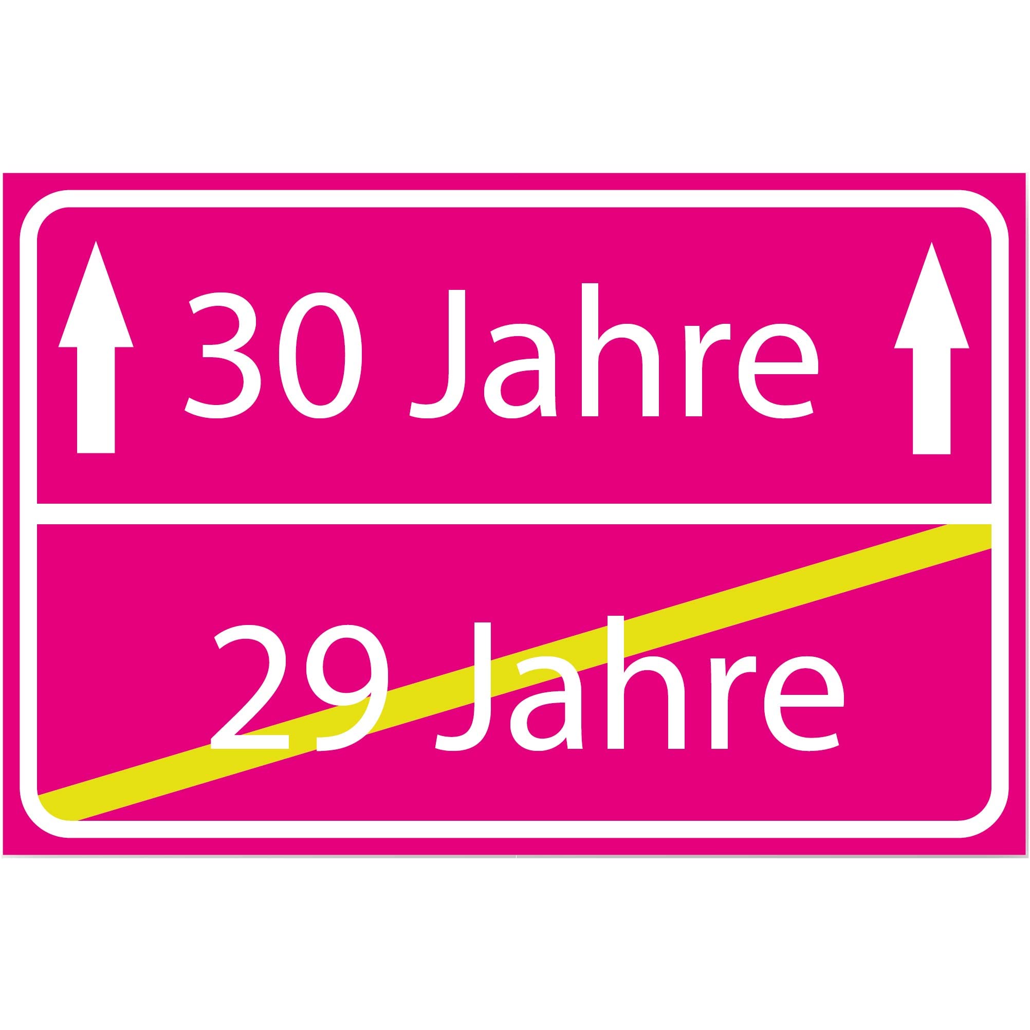 INDIGOS UG - 30 Jahre Geburtstag Schild Deko für Party - 80x60cm - PVC 5mm pink - Ortsschild Herzlichen Glückwunsch - Spruch - Ortsschild Design Deko Geschenkidee 30. Birthday