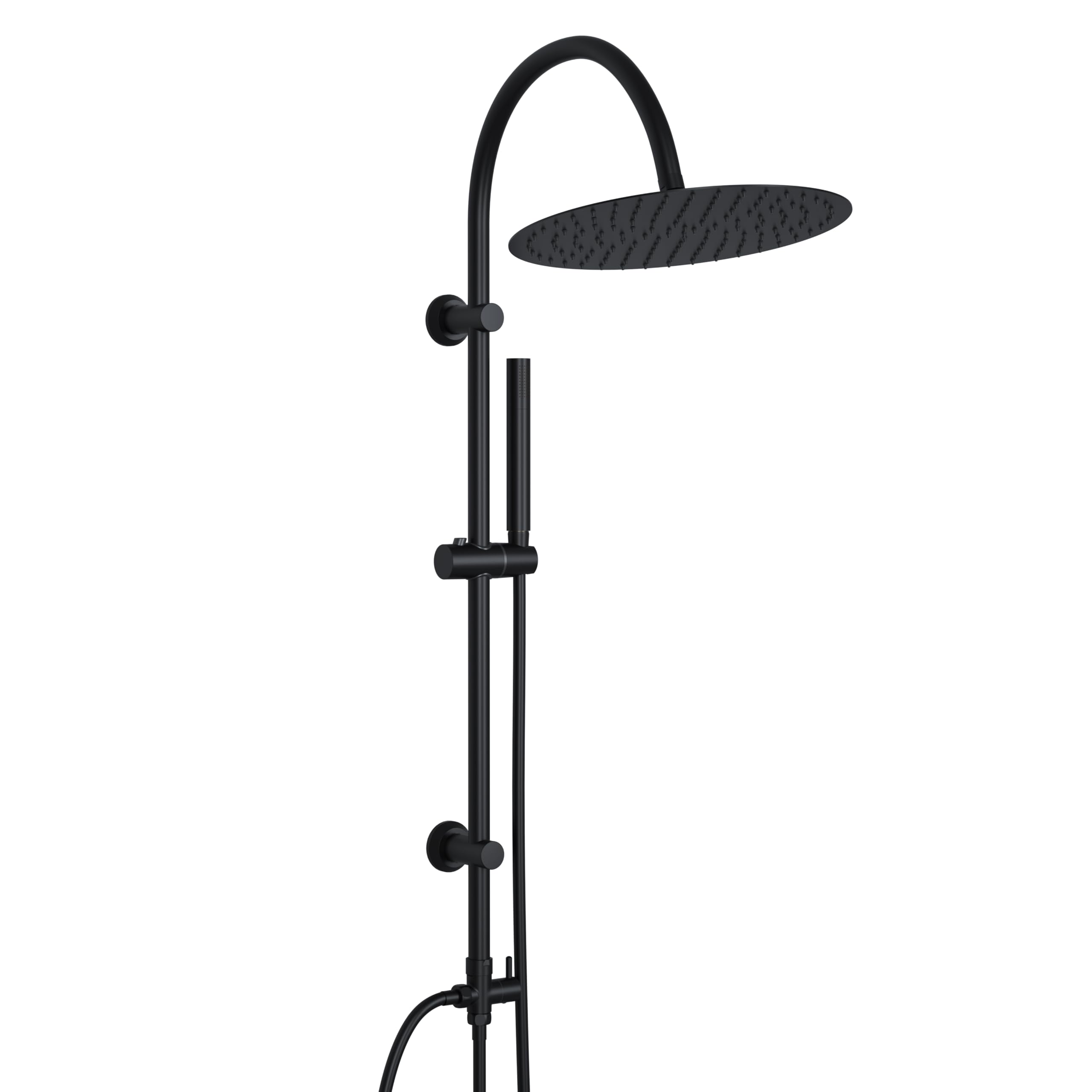 JOHO Edelstahl Duschset ohne Armatur, Regendusche Duschsystem Wassersparend Duschgarniturset mit Duschstange und XXL Kopfbrause 35x25cm Chrom
