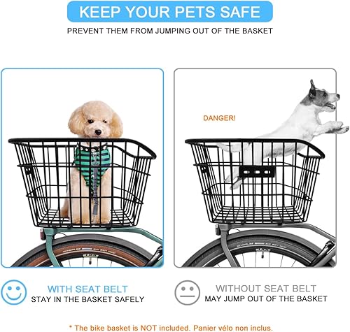 Miniatura 2 de Cinturón de seguridad para perro para canasta de bicicleta, cinturón de seguridad retráctil para perro, arnés elástico de seguridad para mascotas