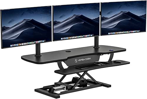 VERSADESK Electric Standing Desk Converter, 48 Inch PowerPro Height-Adjustable Sit