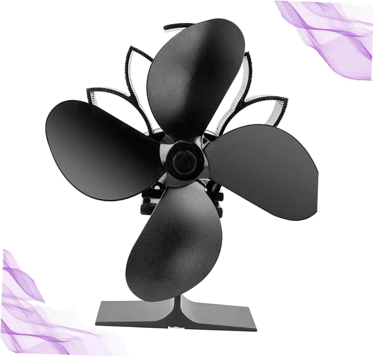 VALICLUD Heat Powered Silent Stove Fan for Fireplace Wood Burner Black Heat Resistant Material Non Electric Warm Air Circulator with Overheat Protection for Efficient Heating