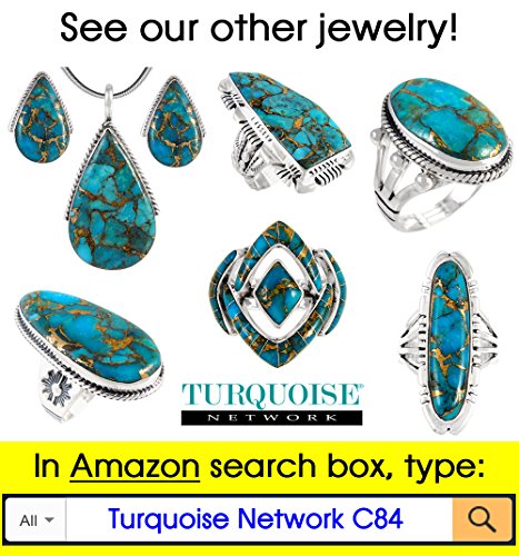 Turquoise Ring Sterling Silver 925 Genuine Gemstones Size 6 To 11 (Turquoise, 7) #TOP5