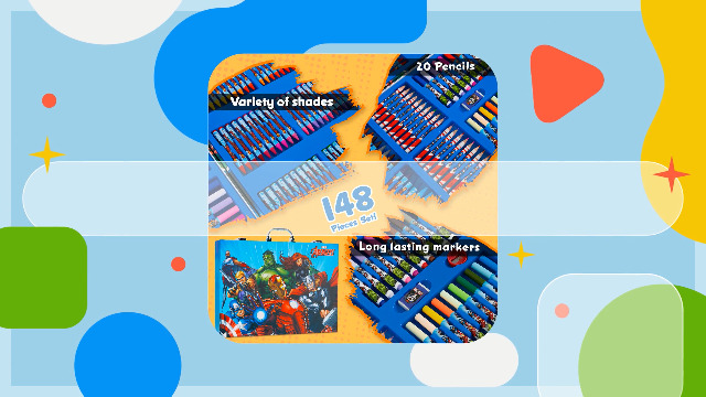 Marvel Avengers Art Set voor Kinderen Kleurpennen Kleurpotloden Kleurpotloden Kleurpotloden 130 Stuks Spiderman Kunstbenodigdheden Jongens Geschenken (Multi Spiderman