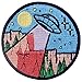Produktbild ZEGIN Aufnäher, bestickt, Design: UFO in der Wildnis, Erkunde Outdoor, zum Aufbügeln oder Aufnähen