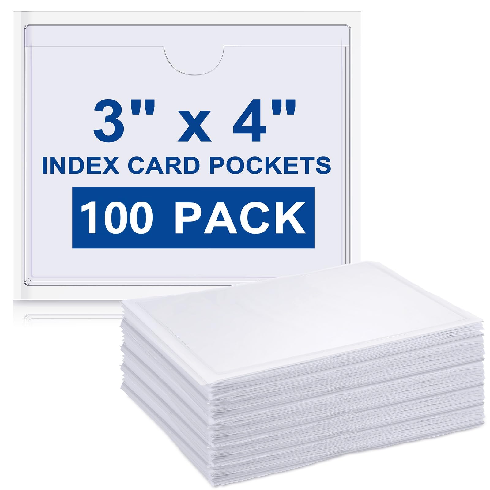 3x5 Index Card Labels 100 Pack Clear Plastic Label Holders Self-Adhesive Pockets For 3x5 Index Cards Index Card Plastic Sleeves 3x5 Index Card Labels 100 Pack Clear Plastic Label Holders Self-Adhesive Pockets For 3x5 Index Cards Index Card Plastic Sleeves