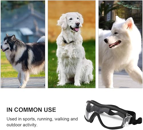 Miniatura 7 de Gafas protectoras para mascotas anti-UV, resistentes al viento, impermeables, para perros medianos o grandes (transparentes)