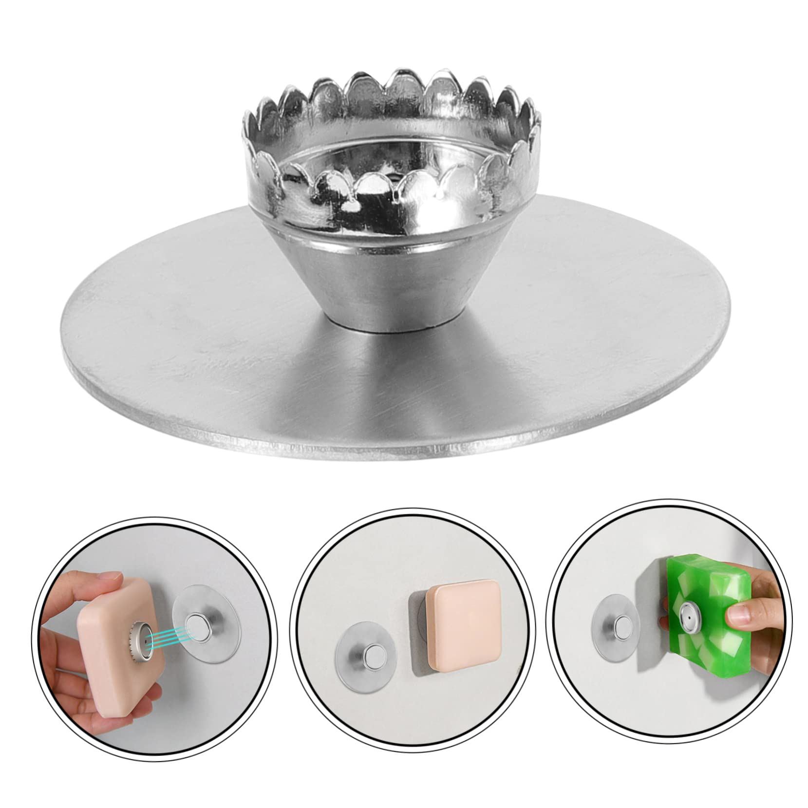 Lurrose 4 Stück Magnetischer Seifenhalter Magnetischer Seifenstück Badezimmerseifenhalter Badezimmerseifenstück Montierter Dusch Berührungslose