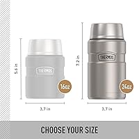 Vista 132 de THERMOS Stainless King Tarro de alimentos aislado al vacío con cuchara, 16 onzas, verde militar