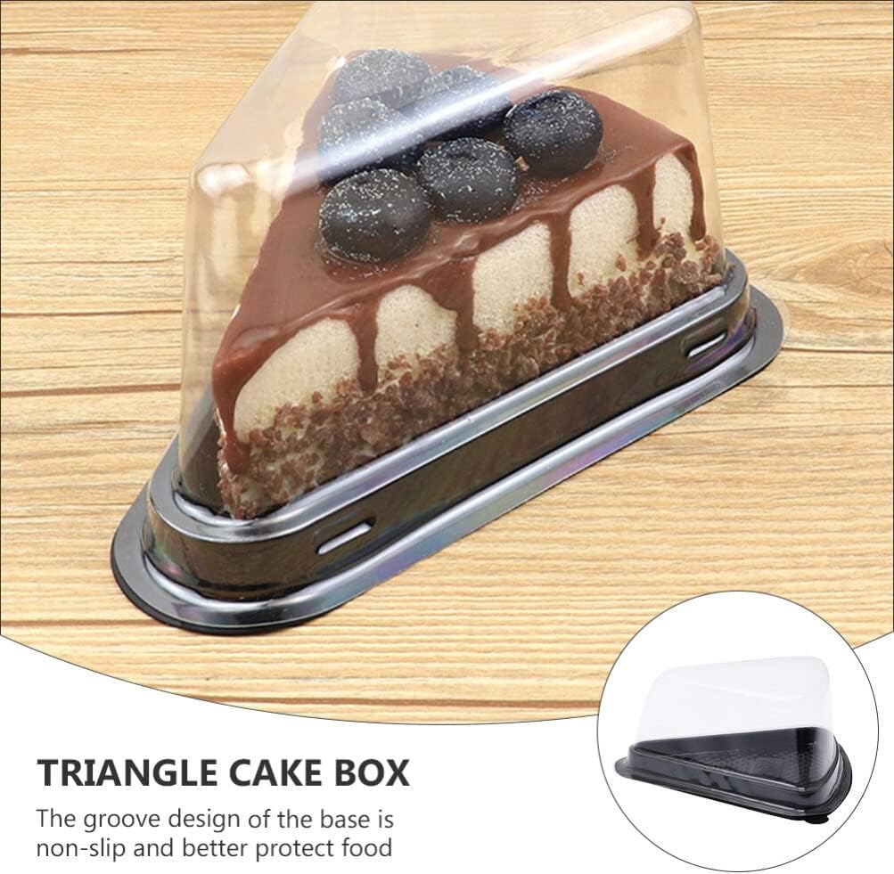 Luxshiny 100pcs Triangle Cupcake Box Transparent Dessert Carrier Non- Base Elegant Cake Holder for Any Occasion Sturdy Packaging for Bakery Treats for Mousse and Pastries