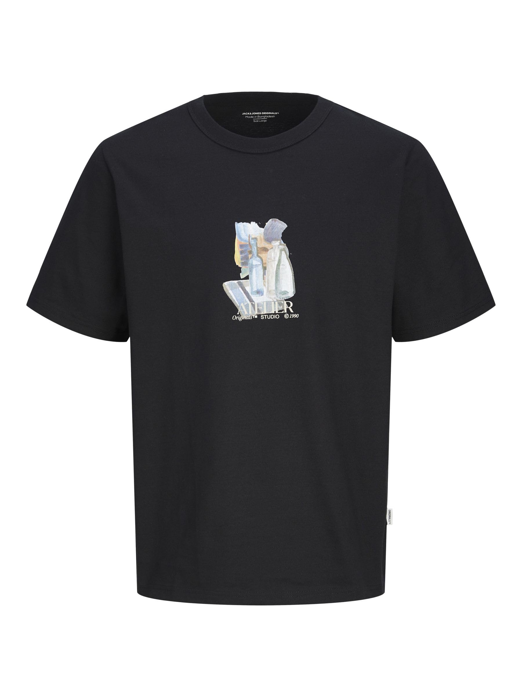 JACK & JONES Jorbrooklyn Graphic Tee Ss C.N, Black, M