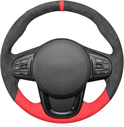 MEWANT Funda para volante de automóvil Alcantara de color gris oscuro transpirable para Toyota GR Supra 2020-2022, accesorios para volante