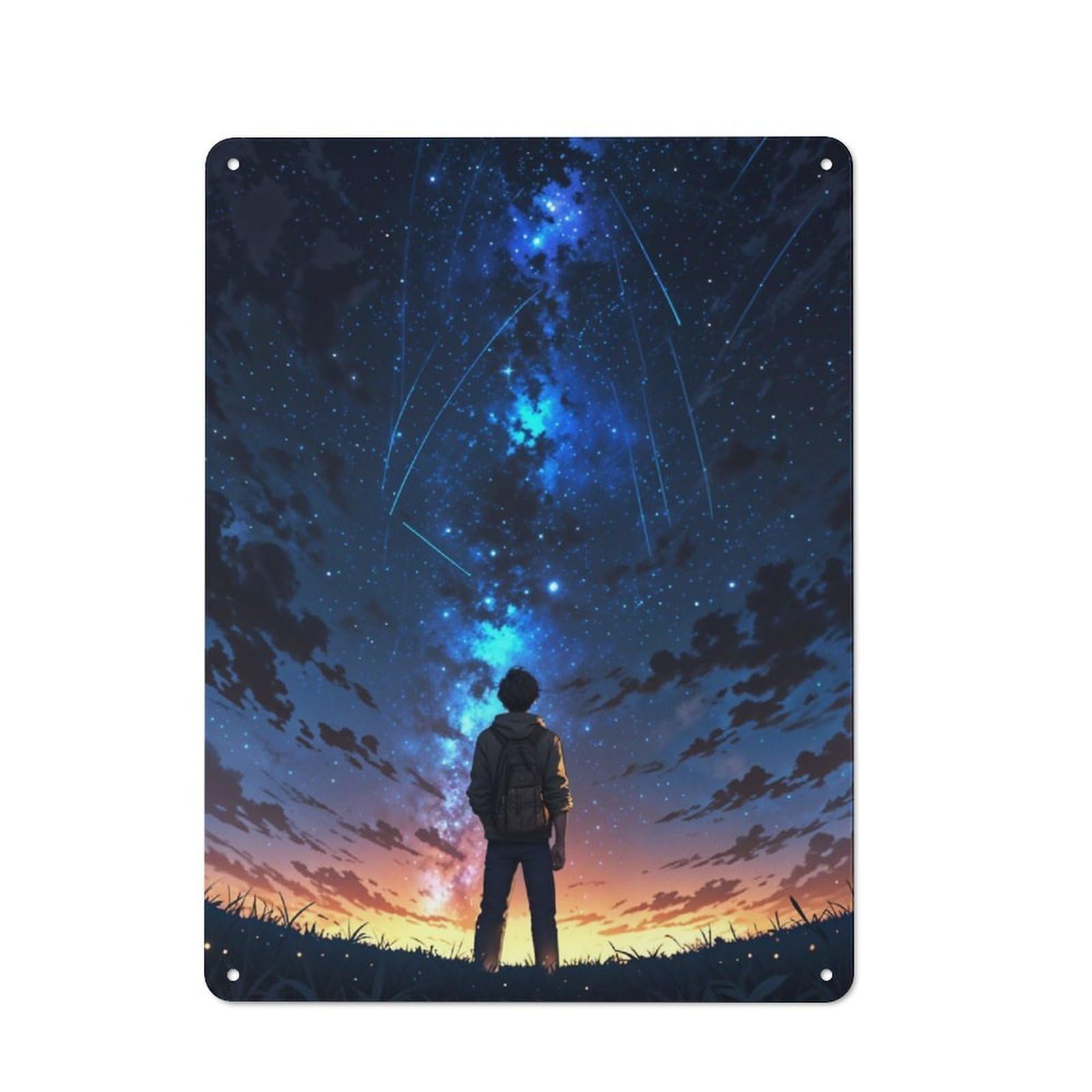 Gazing at The Cosmos Character Metal Wall Decor 40x30cm, Vintage Metal Sign for Home, Shop, Pub Or Studio Wall