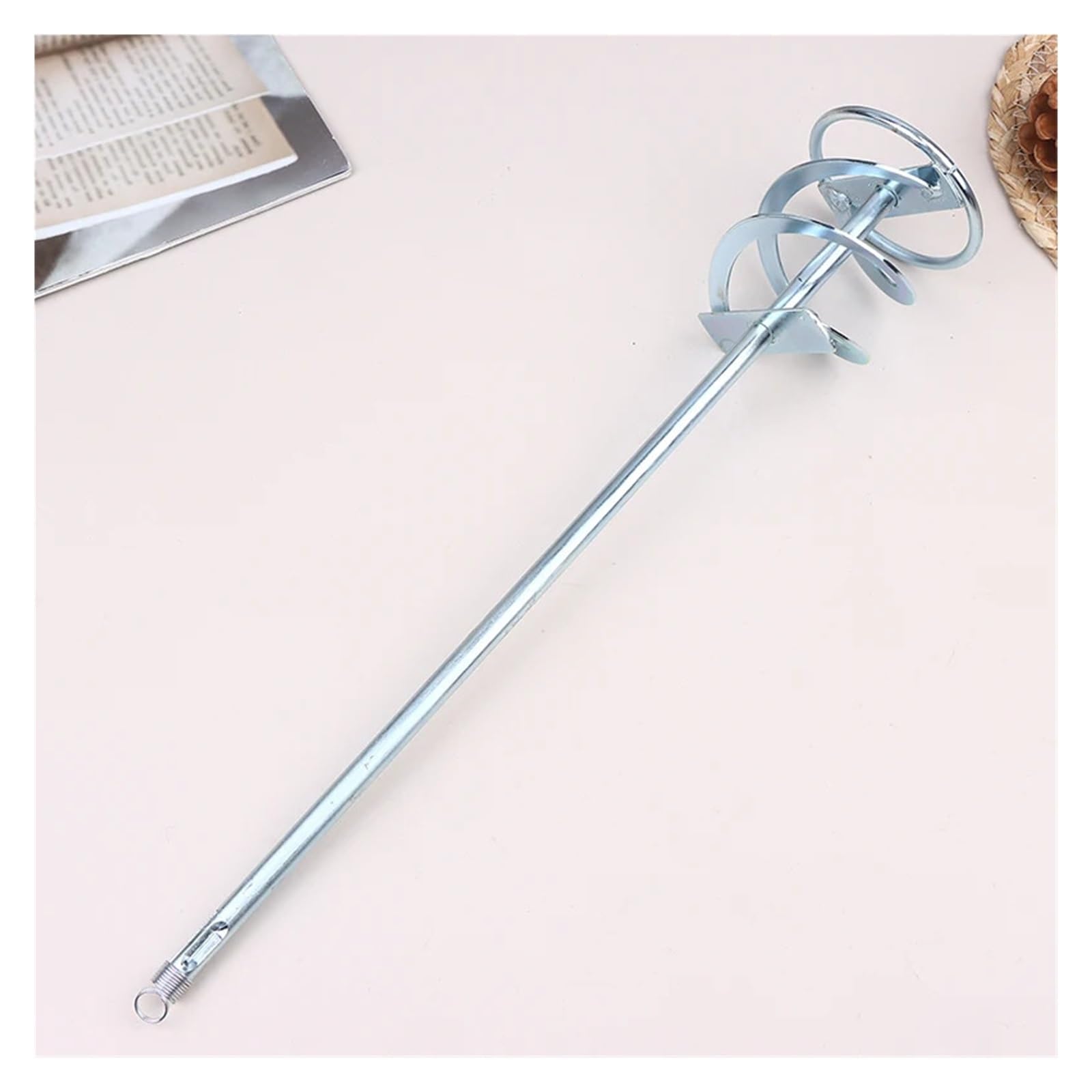 Paleta mezcladora acero Q235 400x80mm para taladro, pintura y cemento | Mezcla sin grumos en cubos de 5 galones. Acero resistente, diseño espiral eficiente.(3pcs)