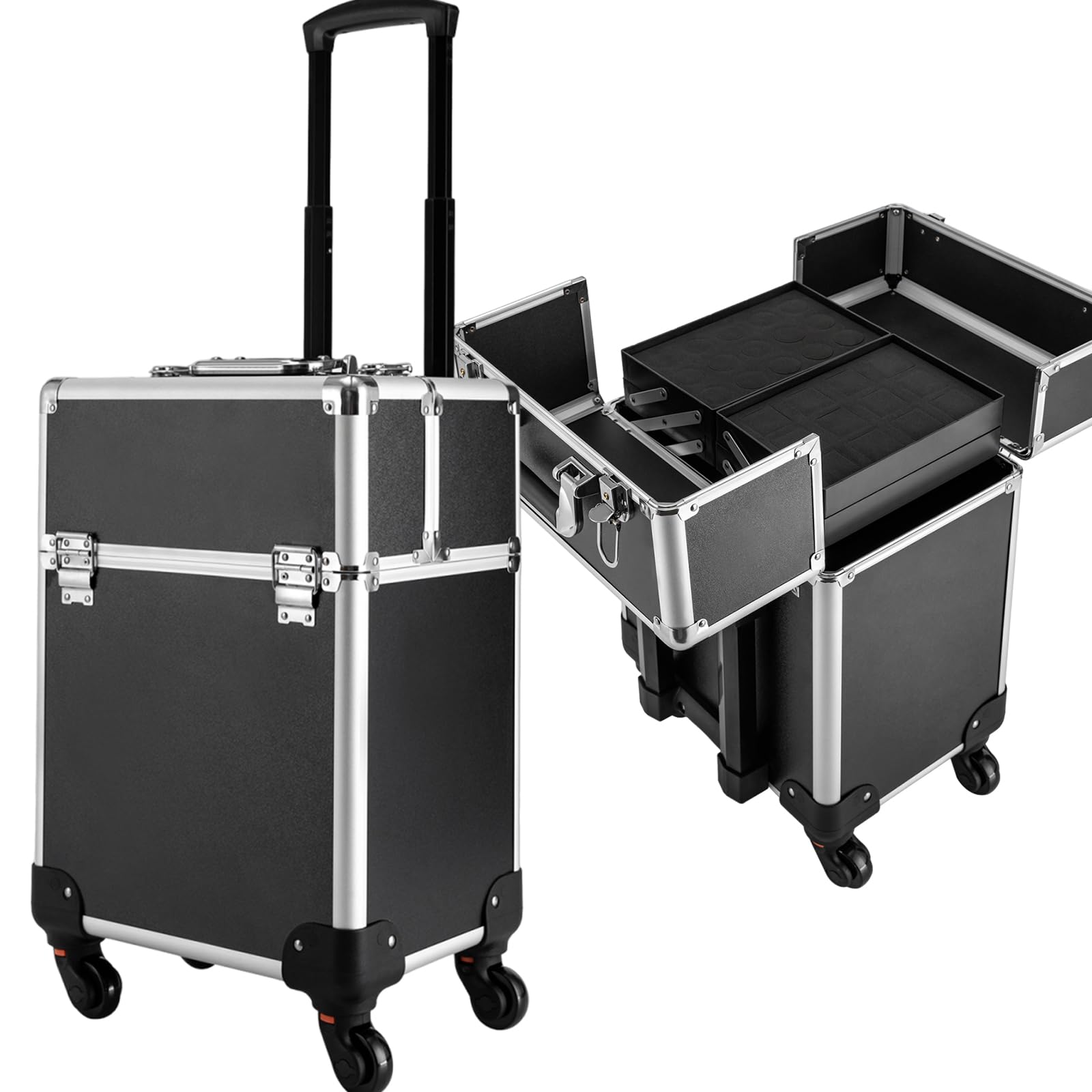 Trolley Kosmetikkoffer Friseurkoffer Multikoffer Schmuckkoffer Schminkkoffer Rollkoffer mit 4 Universalrollen
