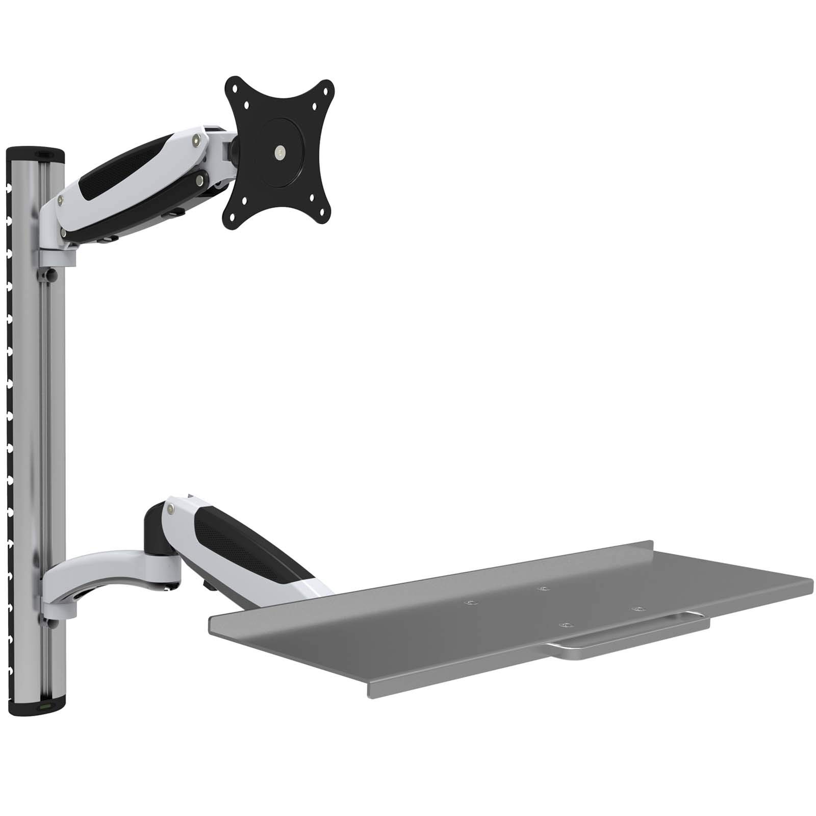 HFTEK FY02WS Workfit Workstation Sit & Stand Supporto per Monitor supporto da parete inclinazione e rotazione fino a 34 pollici con VESA 75/100