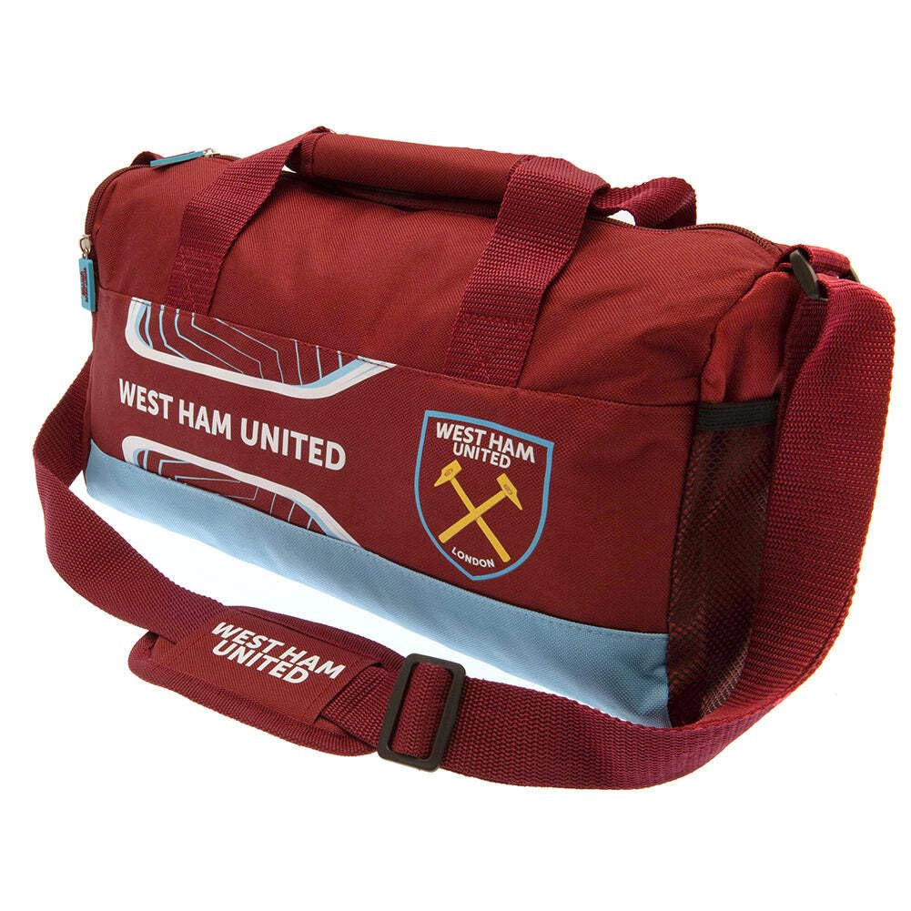 West Ham United FC Flash Duffle Bag (One Size) (Claret Red/Sky Blue)