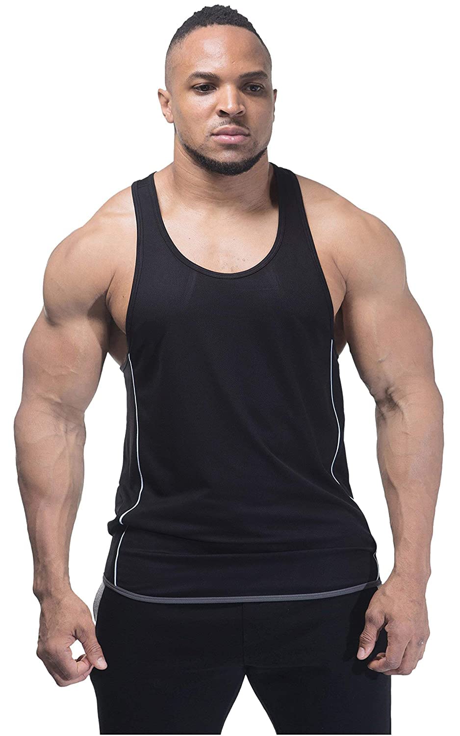 DECISIVE Sando - Camiseta de tirantes para hombre, ajuste delgado, 3 tonos, paquete combinado