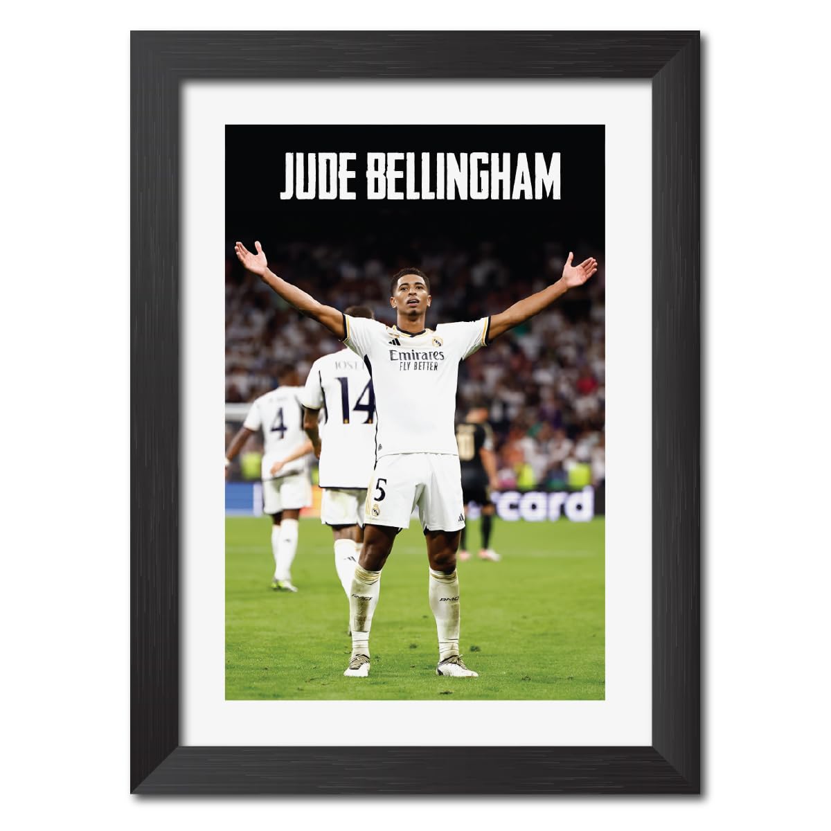 TenorArtsTenorArts Jude Bellingham Poster Real Madrid Laminated Poster Framed Painting with Matt Finish Black Frame (12 inches x 9inches)