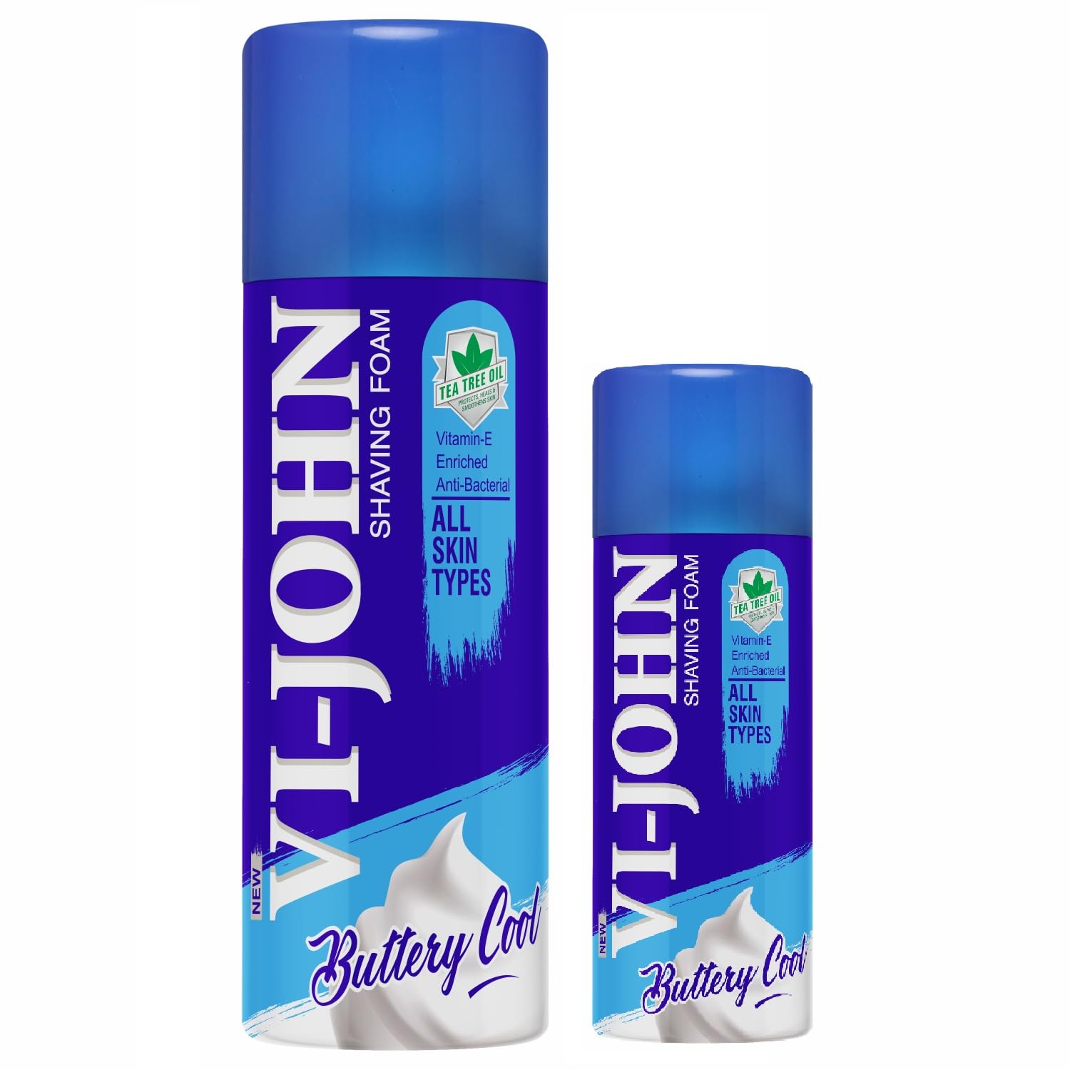 VI JOHN Shaving Foam For Men, All Skin Type Shaving Foam With Goodness of Nature, Tea Tree Oil