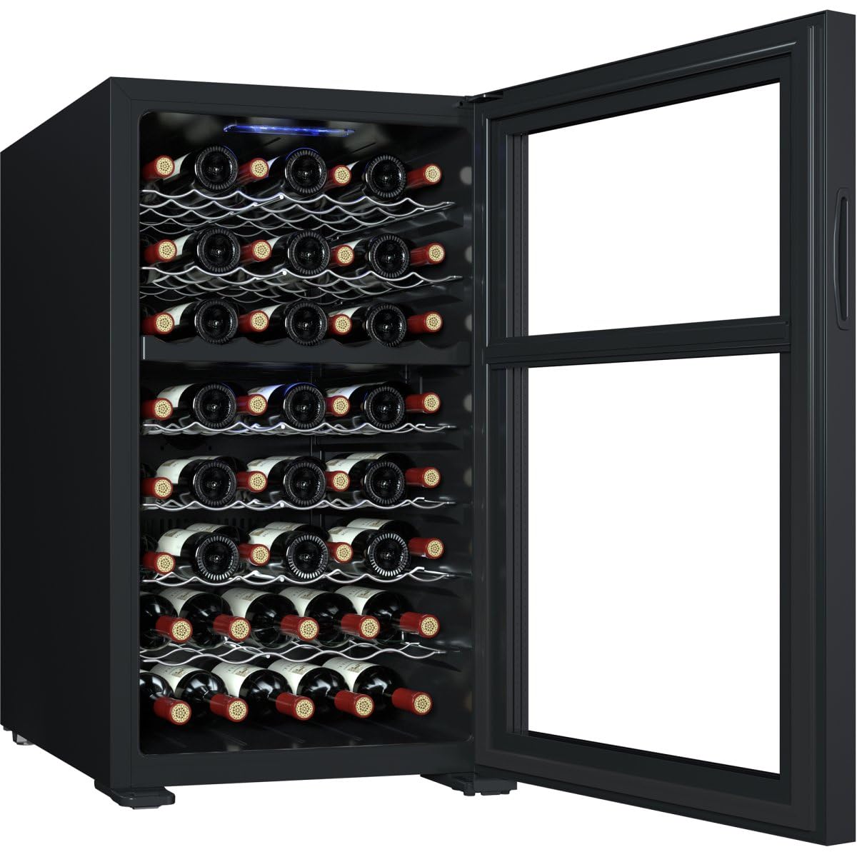 Professional Wine Cooler Dual Zone Stainless Steel 52 Bottles | Stalwart DA-JC128WD